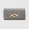 GUCCI Gucci Zumi 系列粒面皮革长款钱包,5736121B90X1275
