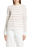 VINCE STRIPE CASHMERE CREWNECK SWEATER,V613478256