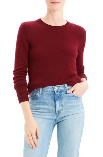 Theory Crewneck Cashmere Sweater In Deep Cherry