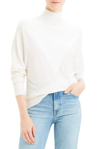 Theory V Intarsia Regal Wool Turtleneck Sweater In Ivory