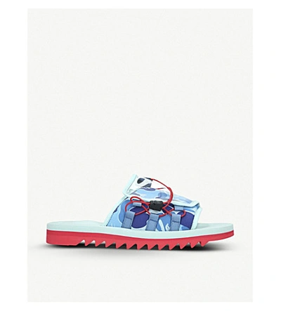 A Bathing Ape Bape X Suicoke Dao Camouflage-print Rubber And Pvc Sandals In Blue