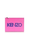 KENZO COLORBLOCK LEATHER CLUTCH,11025632