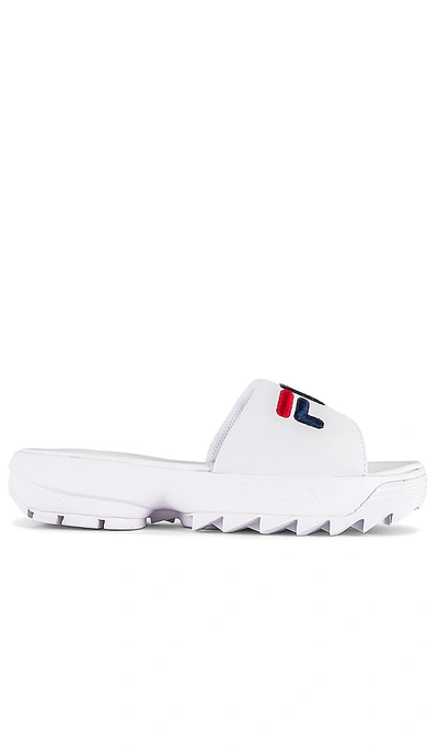 Fila Women's Disruptor Slide Sandals In White