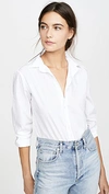 Frank & Eileen Eileen Long-sleeve Button-front Cotton Shirt In White