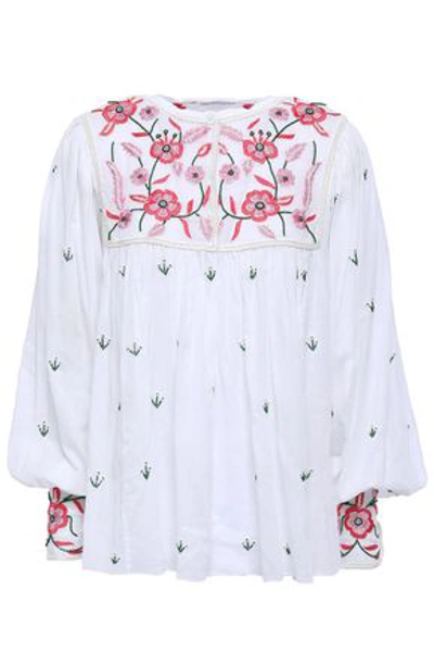Antik Batik Lilou Embellished Cotton-voile Blouse In White