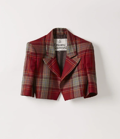 Vivienne Westwood Cropped Jacket Red Tartan