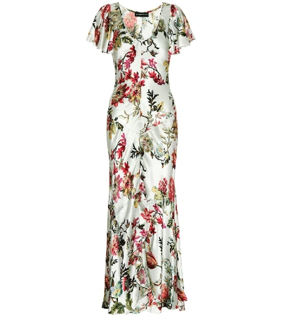 Etro Floral Print Ruffled Dress In White