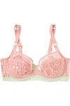AGENT PROVOCATEUR QUIN LEAVERS LACE AND TULLE UNDERWIRED BALCONETTE BRA