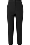 ROSETTA GETTY CROPPED SATIN-CREPE TAPERED trousers