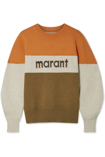 Isabel Marant Étoile Kedy Colour-block Intarsia Knitted Jumper In Army Green