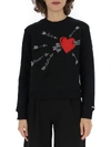 RED VALENTINO RED VALENTINO HEART MOTIF EMBROIDERED SWEATER