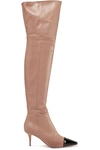 GIANVITO ROSSI 70 TWO-TONE LEATHER OVER-THE-KNEE BOOTS