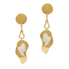LIYA Gold-plated pearl drop earrings