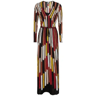M Missoni Striped Fine-knit Maxi Dress