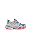 BALENCIAGA TRACK2 GREY AND NAVY MESH SNEAKERS,3566513