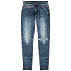 AMIRI BLUE DISTRESSED SKINNY JEANS,3566170