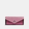 Coach Soft Wallet In Colorblock In Pink