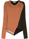 DELADA TEXTURED-KNIT PANELLED SWEATER