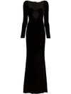 ALESSANDRA RICH ALESSANDRA RICH VELVET MAXI DRESS - 黑色