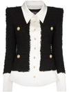 BALMAIN BALMAIN LAYERED EFFECT JACKET - 黑色