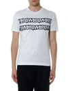 MCQ BY ALEXANDER MCQUEEN BLACK AND WHITE COTTON T SHIRT WITH EMBROIDERED LOGO,11026278