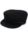 Maison Michel Abby Embellished Wool-felt Cap In Black