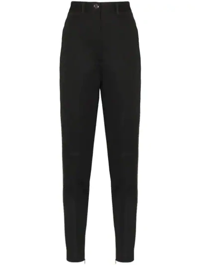 Fendi Logo Stripe Tailored Trousers In Black