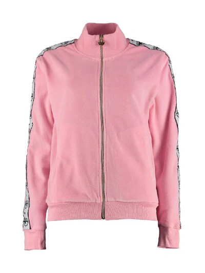 Chiara Ferragni Chenille Full-zip Sweatshirt In Pink