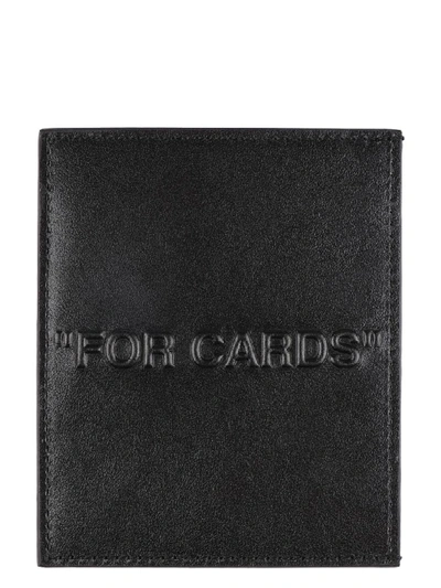 Off-white Black Printed Leather Card Holder