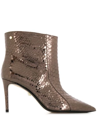 Alevì Alexis Metallic Ankle Boots In Grey