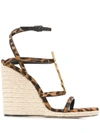 SAINT LAURENT CASSANDRA 105 WEDGE SANDALS