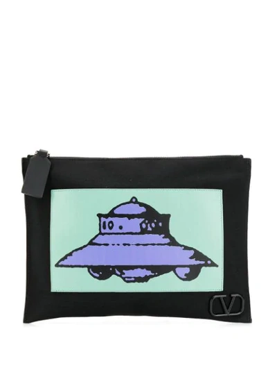 Valentino Garavani Garavani Ufo Patch Pouch In Nero (black)