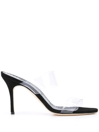 Manolo Blahnik Scolto Pvc Two-strap Sandals In Black