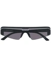 Balenciaga Ski Rectangular-frame Sunglasses In Grey