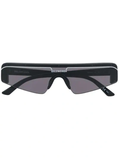 Balenciaga Ski Rectangular-frame Sunglasses In Grey