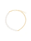 Anissa Kermiche Duel Pearl And 18kt Gold-plated Anklet In Gold