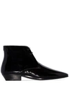 Saint Laurent Jonas Patent Leather Ankle Boots In Black