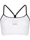 P.E NATION LOGO PRINT SPORTS BRA