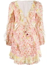 ZIMMERMANN ZIMMERMANN GOLDIE FLORAL MINI DRESS - 大地色