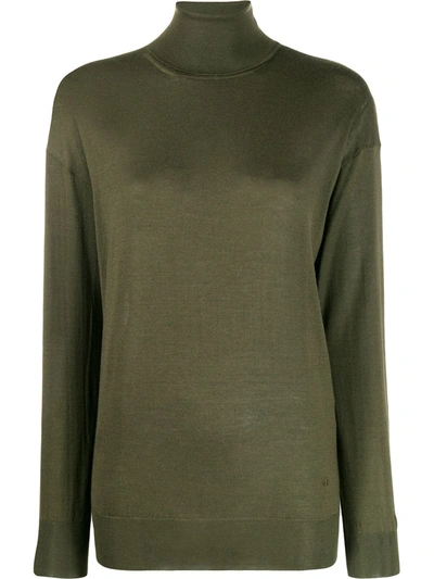 Tom Ford Cashmere-silk Turtleneck Jumper In Green