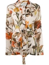 OFF-WHITE FLORAL-PRINT PYJAMA STYLE TOP
