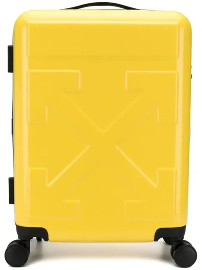 Off-white Arrow Hard Side Trolley Wheeled Suitcase In Yellow