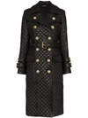 BALMAIN BALMAIN QUILTED DOUBLE-BREASTED TRENCH COAT - 黑色