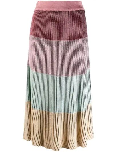Marco De Vincenzo Ribbed Skirt In Pink