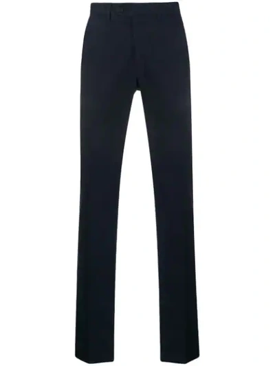 Canali Tailored Straight Leg Trousers In Blue