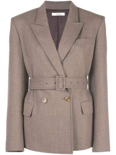 Adeam Double-breasted Belted Blazer In Light Brown