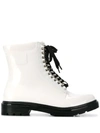 CASADEI CONTRAST LACE-UP BOOTS