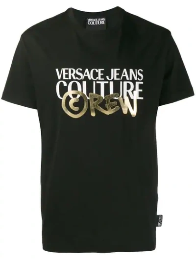 Versace Jeans Couture Logo Print T-shirt In Black