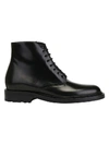 Saint Laurent Army Polished-leather Ankle Boots In Nero