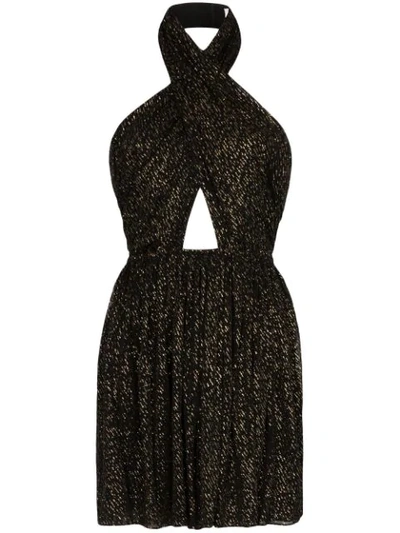 Saint Laurent Draped Cut-out Mini Dress - 黑色 In Black